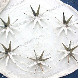 Antique Sterling Silver Plated Brass Flower Stampings Vintage Style Flowers Hat Making Wedding Hair Crafts Made in USA Silver Flower STA-599 image 2