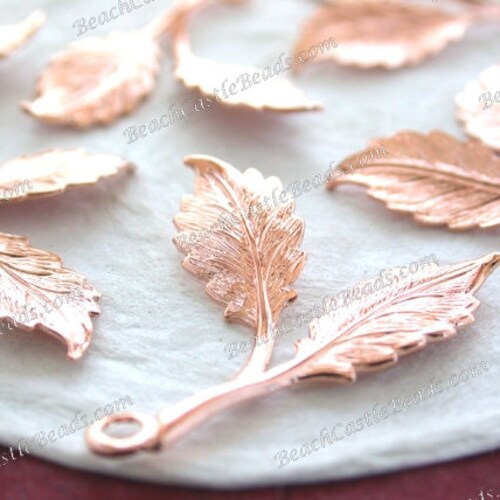 Rose Gold Leaves Rose Gold Leaf Stampings Vintage Style Rose Etsy