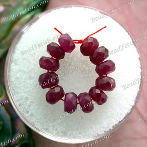12 ~ Ruby Beads, 4 x 2mm Faceted Ruby Rondelle Beads, Ruby Gemstone Beads, Semi Precious Stone Ruby Beads, Rubies,  GEM-019-1