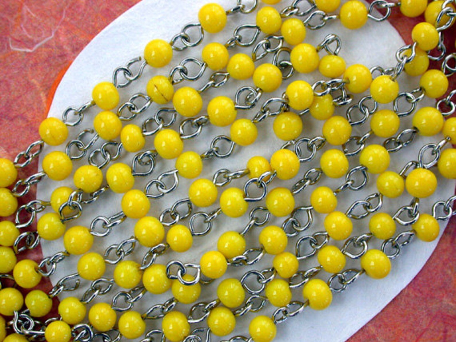 Rosary Chain Beaded Chain Yellow Bead Chain Chain Bead Etsy