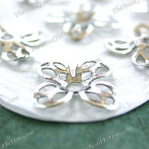 Estampes de fleurs en filigrane en laiton plaqué argent sterling vieilli Style vintage artisanat de couronne de vigne de cheveux de mariage fabriqué aux États-Unis STA-665