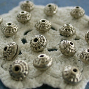 Antique Silver Color Brass Beads, Metal Beads, Large Hole Beads, Macrame Beads MB-029-100 image 3