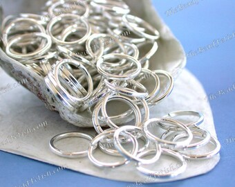 100 - 10mm Silver Plated Steel Jumprings, Large Jumprings, Jewelry Findings Links, Closed Unsoldered Jumprings FIN-070