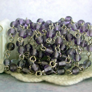 5 Feet ~ Beaded Chain, Chain, Bead Chain, Rosary Chain, Jewelry Chain, Blush Lavender, Purple Rosary Chain CHN-071