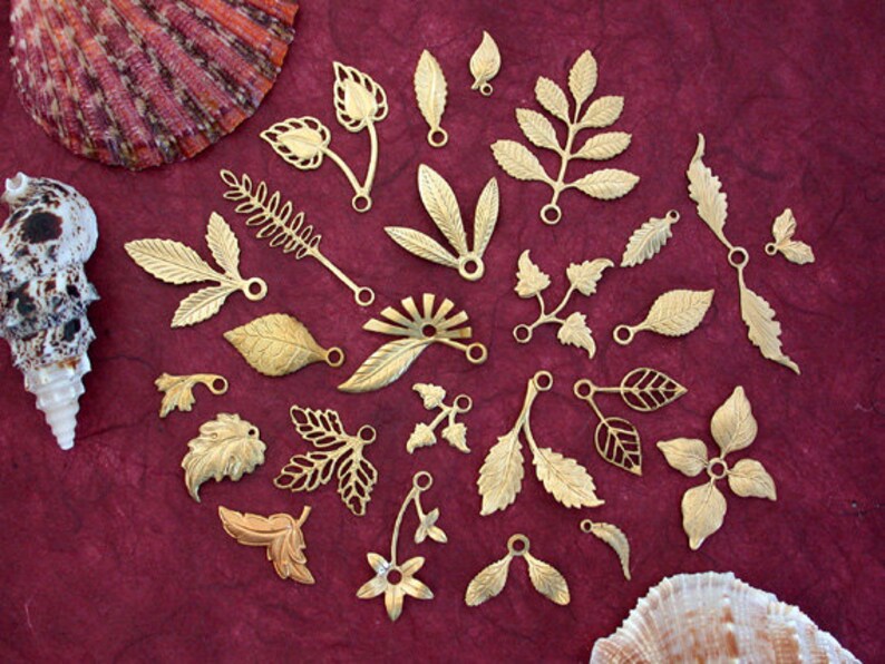 Leaves,Vintage Style,Supplies,Scrap booking,Collage,Craft Supplies,Jewelry Supplies,Made in USA,Wedding Supplies,Brass Leaves, STA-157 image 5