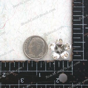 Antique Sterling Silver Plated Brass Flower Stampings Vintage Style Flowers Hat Making Wedding Hair Crafts Made in USA Silver Flower STA-356 image 3