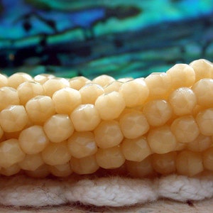 2 Strands, 100 ~ 2mm Fire Polished Beads, Czech Glass Fire Polished Beads, Faceted Glass Beads, Antique Beige Beads  CZ-474