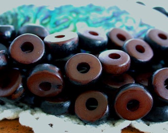 Buri Nut Beads, Buri Seed Beads, Buri Palm Nut Beads, Brown Buri Beads NAT-169