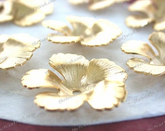 2 ~ Bright Gold Plated Flower Stampings, Vintage Style Flowers, Wedding Tiara Crown Hair Vine-Wreath Craft Supplies, Made in USA STA-1038