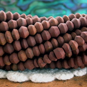 1 Strand ~ Serpentine Bicone Beads, Semi Precious Stone Beads, Heishi Beads, Brown Serpentine Beads, Brown Jade Serpentine SP-265