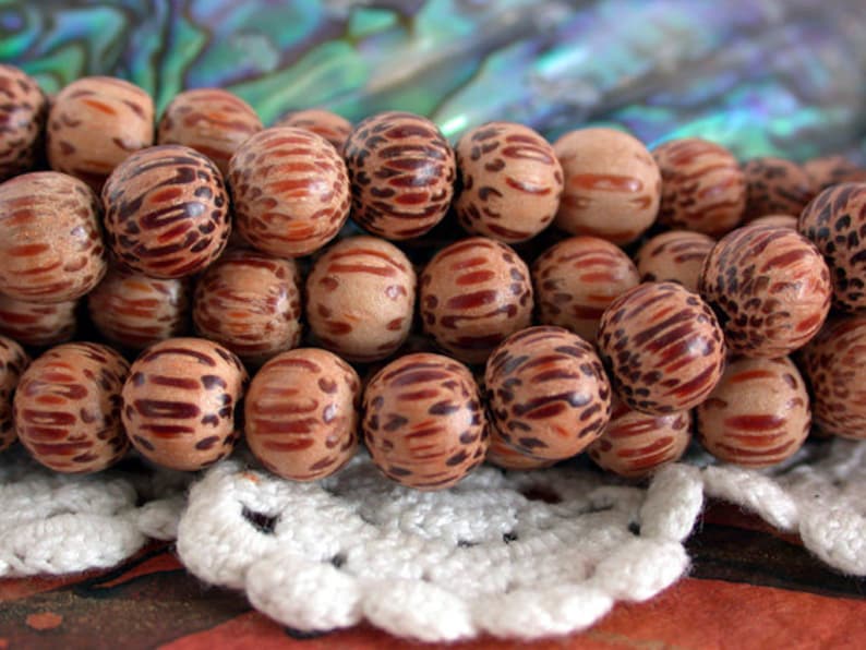 Natural Wood Beads Natural Beads NAT-154 8mm Palmwood Beads 8mm Wood Beads