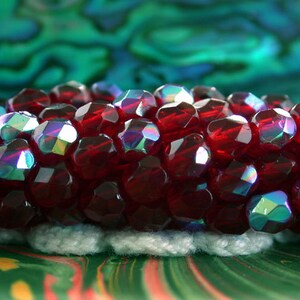 4mm Firepolished , Czech Glass Fire Polished Beads, Ruby AB Beads, Czech Glass Beads, Fire Polished Beads, Faceted Beads  CZ-408