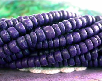 2 Strands ~  Purple 5mm Coconut Shell Beads, Coco Shell Beads, Purple Coco Beads  DS-NAT-303