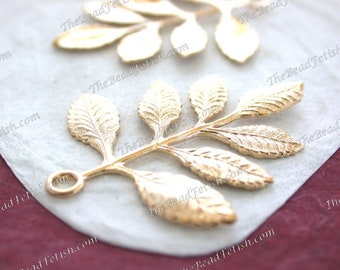 Bright Gold Leaves, Vintage Style Leaf Stampings, Wedding Tiara Crown Hair Vine Craft Supplies, Gold Metal Leaves, Made in USA ~  STA-629