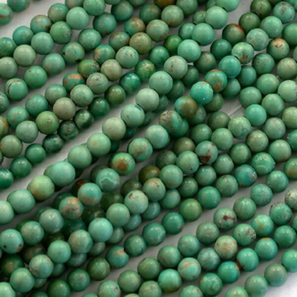 Turquoise Beads,  Semi Precious Turquoise Beads, Gemstone Beads, 3mm Round Turquoise Beads SP-060