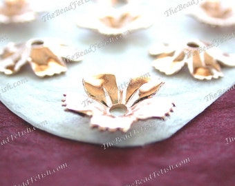 Rose Gold Plated Brass Flower Stampings Vintage Style Flowers Wedding Hair Vine Hair Wreath Crown Tiara Crafts Made in America USA  STA-676