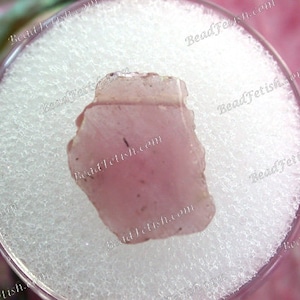 Pink Sapphire Bead, 14 x 11mm Sapphire Stone Pendant, Organic Stone Sliced Drilled Polished Natural Pink Sapphire Gemstone GEM-021-4