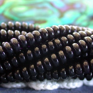 3mm Glass Black Rondelles, Czech Glass Spacer Beads, Czech Glass Rondelles, Jet Black Glass Beads CZ-512