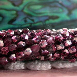 2 Strands (100) ~ 2mm Fire Polished Cranberry Mirror Beads, Czech Glass Fire Polished Beads, Czech  Faceted Glass Beads  CZ-442