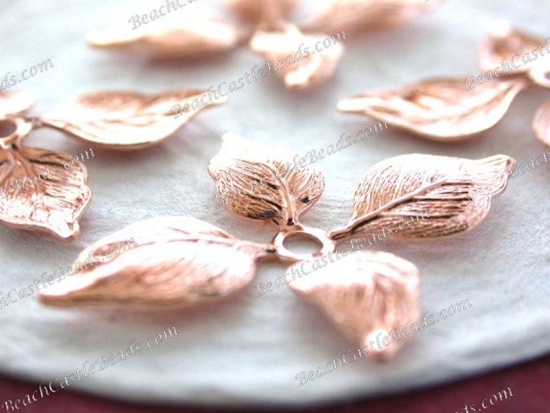 Rose Gold Leaves Rose Gold Leaf Stampings Vintage Style Rose Etsy
