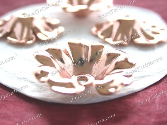 Rose Gold Plated Brass Large Flower Stampings Vintage Style Flowers Wedding Hair Wreath Hair Vine Crafts Made in America USA STA-584