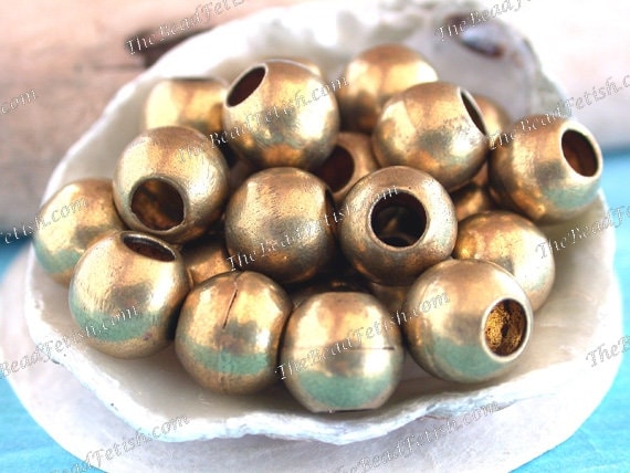 Large brass beads best sale