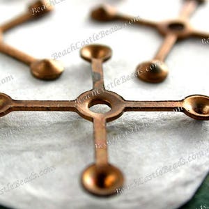 Raw Brass Star Style Multi-Rhinestone Settings, Vintage Style DIY Wedding Tiara Crown Hair Vine Craft Supplies, Made in USA ~ STA-443