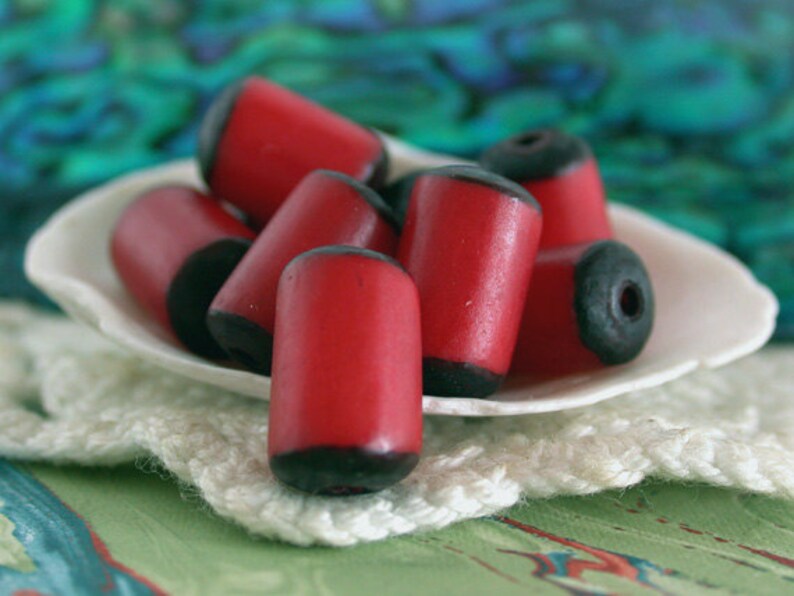 Buri Seed Beads Red Buri Beads Buri Nut Beads Natural Buri Nut Beads Buri Palm Nut Beads NAT-195