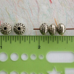 Antique Silver Color Brass Beads, Metal Beads, Large Hole Beads, Macrame Beads MB-029-100 image 4