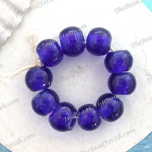 Vintage Cobalt Peking Glass Beads, Vintage Chinese Glass Beads, Vintage Hand Wound Lampwork Glass Beads, Vintage Peking Glass Beads  VB-470