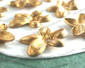 Raw Brass Flower Stampings Vintage Style DIY Wedding Tiara Crown Hair Vine Craft Supplies, Pansy's Violets Flowers, Made in USA ~  STA-454