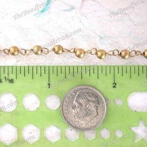 5 Feet 4mm Beaded Chain, Raw Brass Beads & Raw Brass Chain, Boho Jewelry Bead Chain, Raw Brass Chain CHN-285 image 2