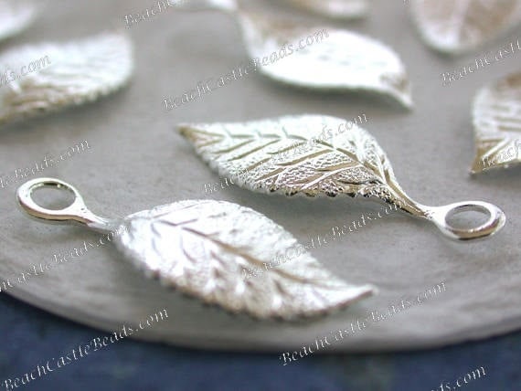 Bright Sterling Silver Plated Leaves Vintage Style Hair Craft Supplies Jewelry Supplies Made in USA Wedding Supplies Silver Leaves STA-313