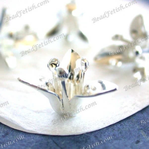 Heldere sterling verzilverde messing bloemstempels vintage stijl bloemen hoed maken bruiloft haar ambachten gemaakt in de VS zilveren bloemen STA-672