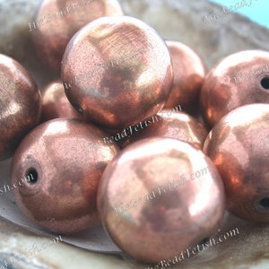 10 ~ 20mm Round Copper Beads, Handcrafted Hollow Copper Beads, Large Hole Beads, Macramé Beads, Handmade in India  MB-096