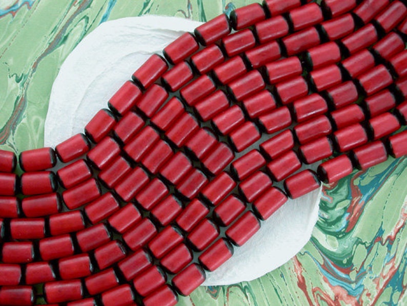 Buri Seed Beads Red Buri Beads Buri Nut Beads Natural Buri Nut Beads Buri Palm Nut Beads NAT-195