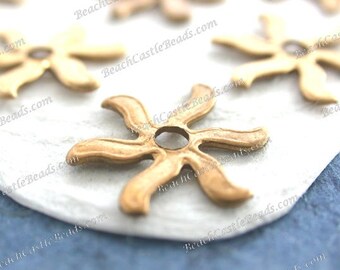 Raw Brass Flowers Small Vintage Style Metal Flowers DIY Wedding Tiara Hair Wreath Crown Supplies Made in the USA ~ STA-562
