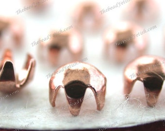 24 ~ Rose Gold Plated Brass Flower Stampings Vintage Style Flowers Wedding Hair Vine Hair Wreath Crown Tiara Crafts Made in USA STA-1058