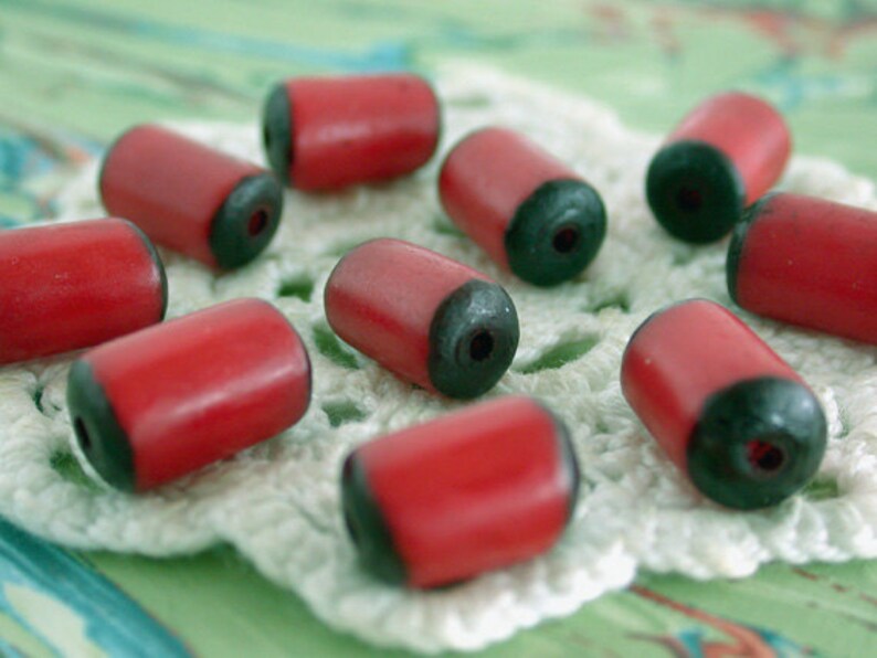 Buri Seed Beads Red Buri Beads Buri Nut Beads Natural Buri Nut Beads Buri Palm Nut Beads NAT-195