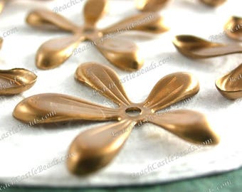 Raw Brass Flower Stampings Vintage Style DIY Wedding Tiara Crown Hair Vine Craft Supplies, Made in USA ~ Vintage Style Metal Flowers STA-451