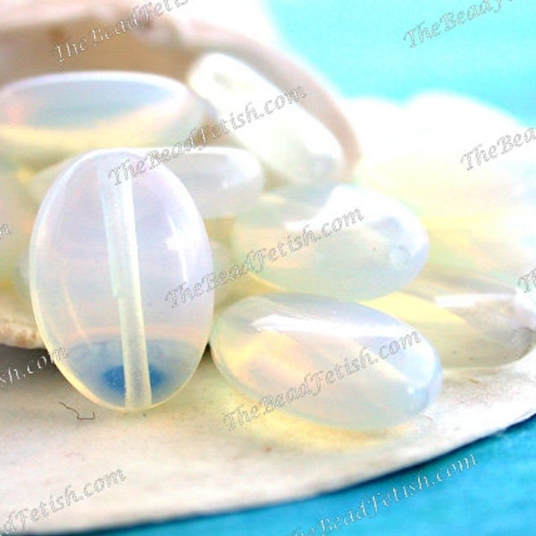 Destash Beads ~ White Opal Faux Sea Glass Beads,  'Pineapple Quartz' Glass Beads DS-3001