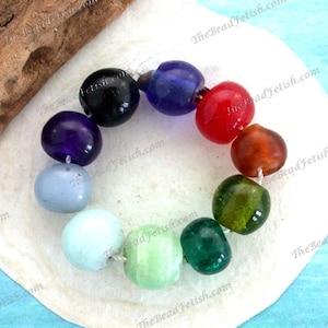 10 ~ Antique Peking Glass Beads, Antique Chinese Glass Beads, Vintage Hand Wound Lampwork Glass Beads, Vintage Peking Glass Beads  VB-229-24