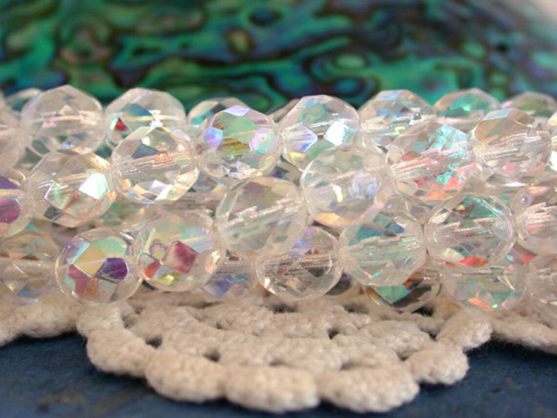 8mm Fire Polished Beads Czech Glass Firepolished Beads Etsy