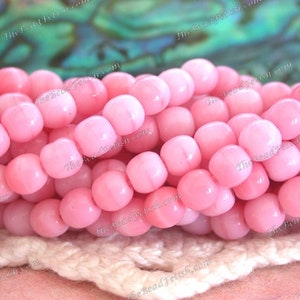 100 ~ 4mm Czech Glass Round Glass Beads, Opaque Pink Druks, Pink Pressed Glass Beads  CZ-744