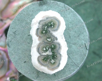 1 ~ Solar Quartz 21 x 12mm Sliced Beads, Sliced Polished Drilled Semi Precious Stone Beads, Small Gemstone Pendant  GEM-053-3