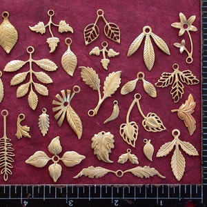 Leaves,Vintage Style,Supplies,Scrap booking,Collage,Craft Supplies,Jewelry Supplies,Made in USA,Wedding Supplies,Brass Leaves, STA-157 image 4
