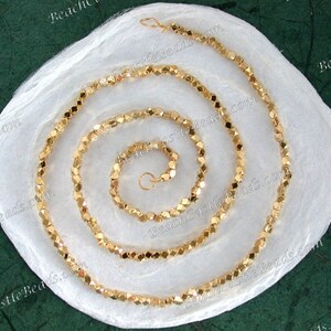2 to 2.5mm Gold Plated Beads, 200 ~ Metal Beads, Spacer Beads, Rustic Diamond Cut Beads MB-027-200