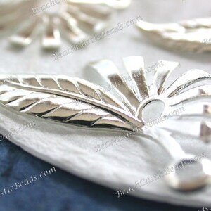Bright Silver Leaves Vintage Style Supplies Scrap booking Craft Supplies Jewelry Supplies Made in USA Wedding Supplies Brass Leaves STA-370