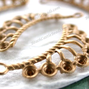 Raw Brass Stampings, Pointback Rhinestone Settings, Vintage Style DIY Wedding Tiara Crown Hair Vine Craft Supplies, Made in USA ~ STA-482