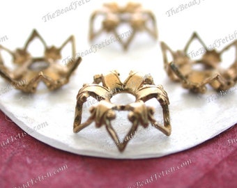 Raw Brass Flowers Vintage Style Supplies, Collage, Hair Craft Supplies, Jewelry Supplies, Made in USA, Wedding Hair Wreath Supplies  STA-778